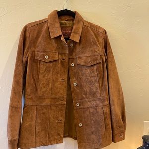 Size SMALL Eddie Bauer tobacco suede jacket